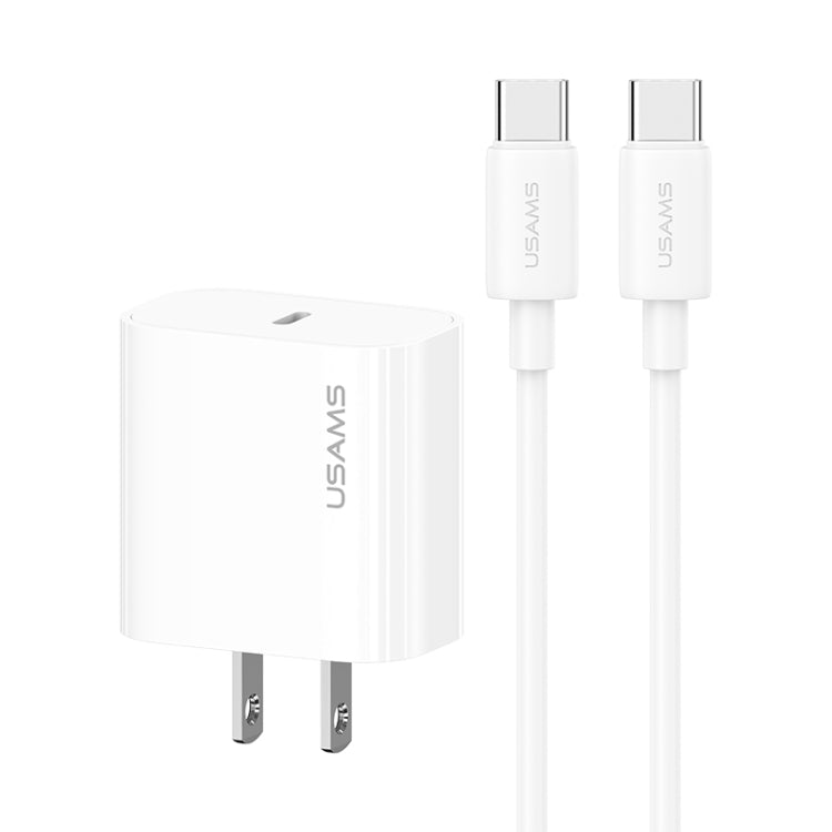 USAMS CC228 20W Fast Charging Charger Set, USB-C / Type-C to USB-C / Type-C, USB-C / Type-C to 8 Pin